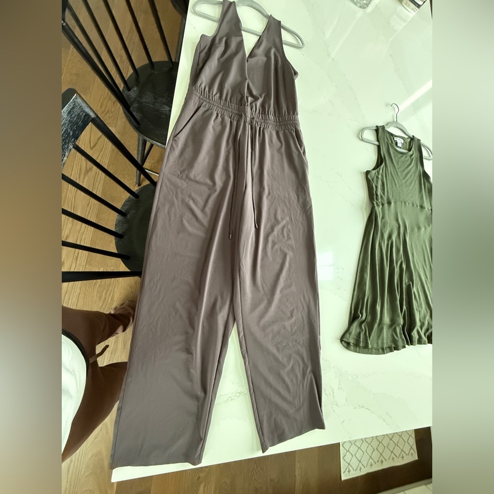 Athleta Purple Sleeveless V-Neck Drawstring Jumpsuit
